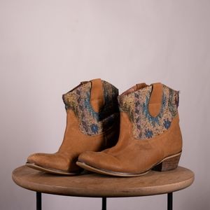 Vintage Leather Western Aztec Booties Women's Size 7